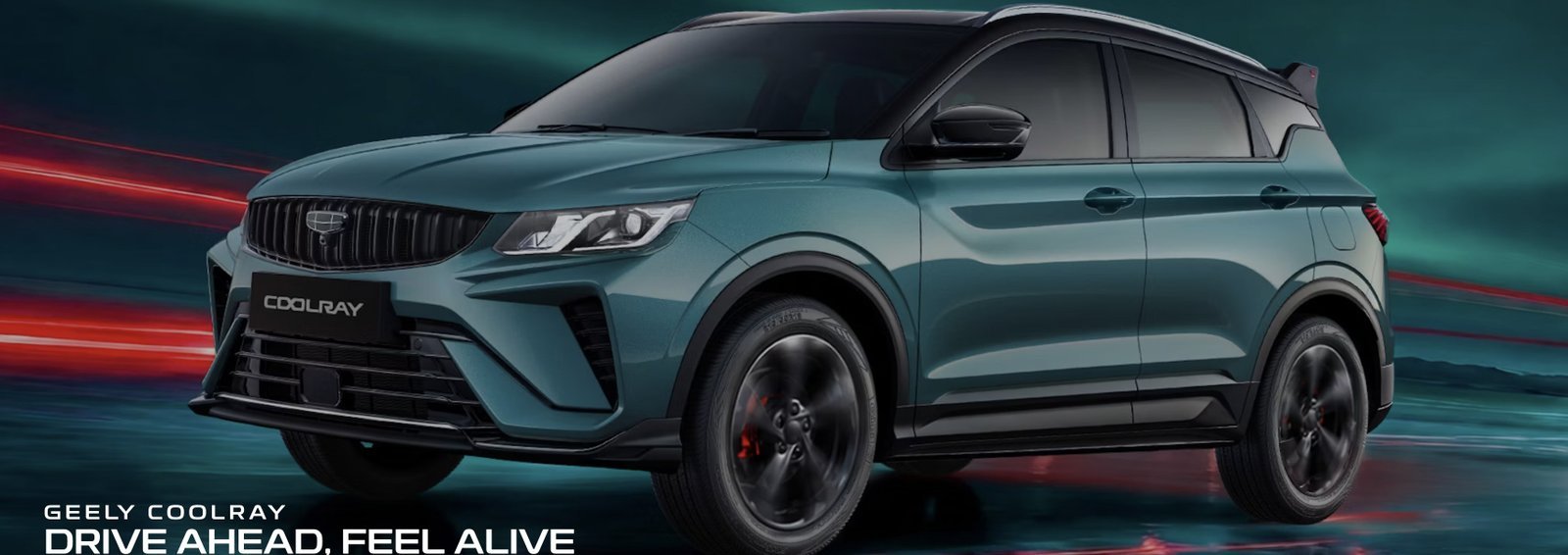 Geely Coolray SUV turbo 1.5TD 174 PS — Drive Ahead, Feel Alive. Pre-book Rp 5 jutaan — promo spesial bulan ini